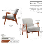 Porthos Home Layla Fabric Upholstered Accent Chair with Beechwood Legs
