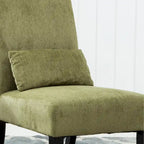 Porch & Den Vista Armless Chenille Accent Chair w/ Kidney Pillow