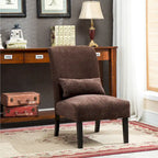 Porch & Den Vista Armless Chenille Accent Chair w/ Kidney Pillow