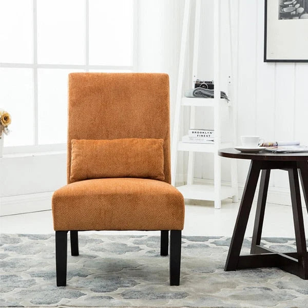 Porch & Den Vista Armless Chenille Accent Chair w/ Kidney Pillow