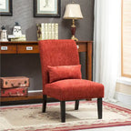 Porch & Den Vista Armless Chenille Accent Chair w/ Kidney Pillow
