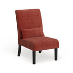 Porch & Den Vista Armless Chenille Accent Chair w/ Kidney Pillow