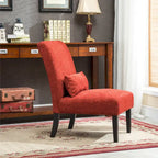 Porch & Den Vista Armless Chenille Accent Chair w/ Kidney Pillow