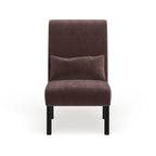 Porch & Den Vista Armless Chenille Accent Chair w/ Kidney Pillow