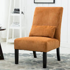 Porch & Den Vista Armless Chenille Accent Chair w/ Kidney Pillow