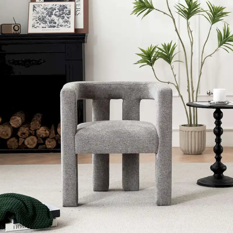 Set van 1 chique, stoffen gestoffeerde accentfauteuil in tonvorm