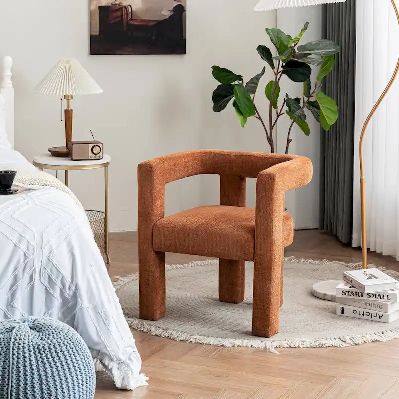 Set van 1 chique, stoffen gestoffeerde accentfauteuil in tonvorm