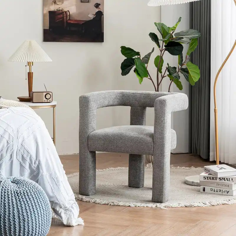 Set van 1 chique, stoffen gestoffeerde accentfauteuil in tonvorm