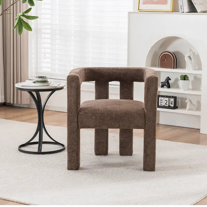 Set van 1 chique, stoffen gestoffeerde accentfauteuil in tonvorm