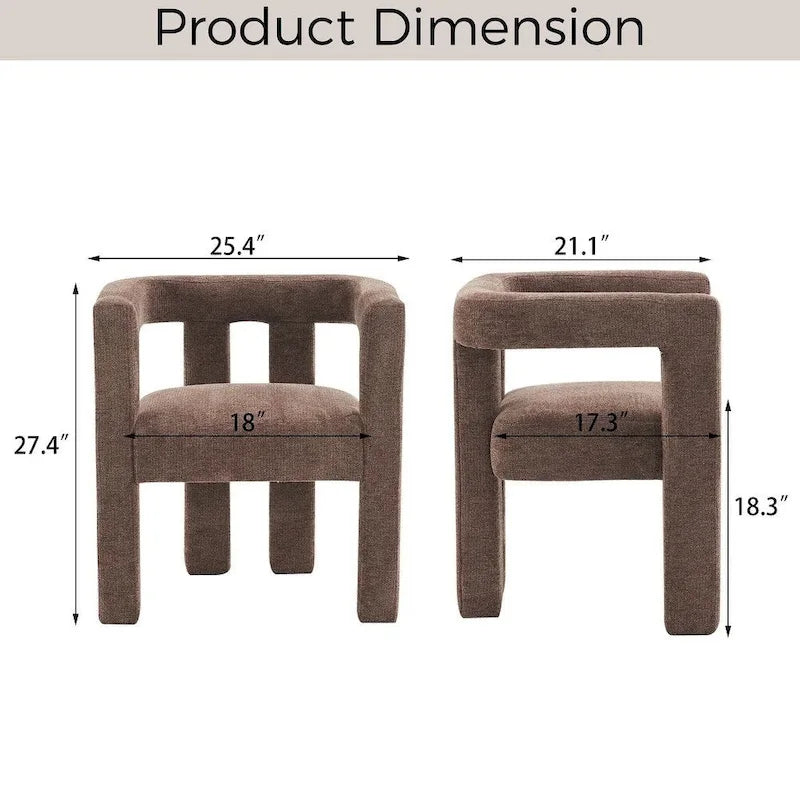 Set van 1 chique, stoffen gestoffeerde accentfauteuil in tonvorm