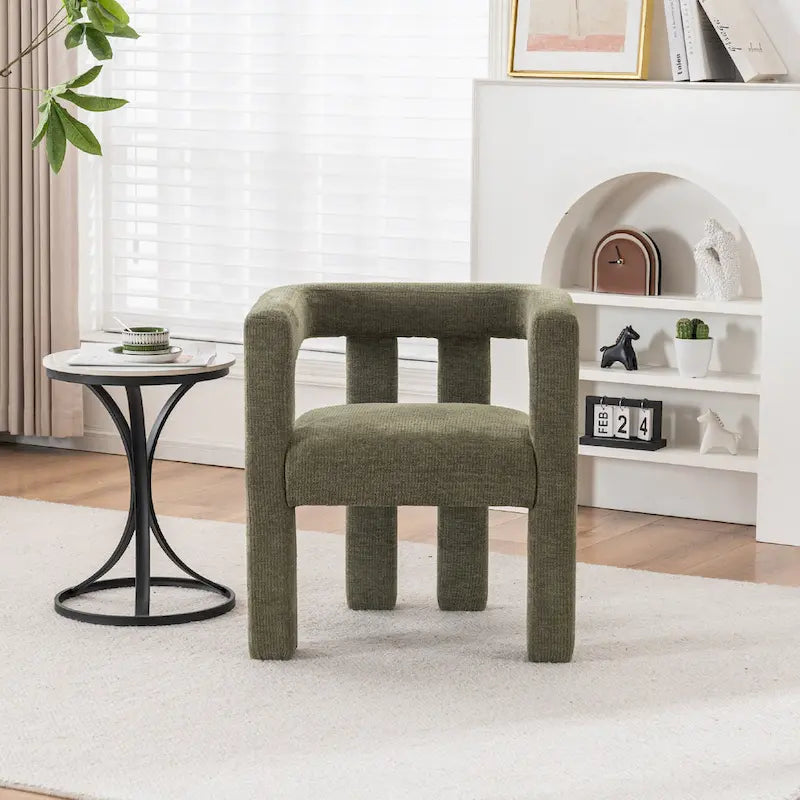 Set van 1 chique, stoffen gestoffeerde accentfauteuil in tonvorm