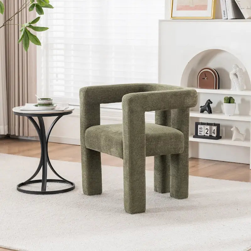 Set van 1 chique, stoffen gestoffeerde accentfauteuil in tonvorm