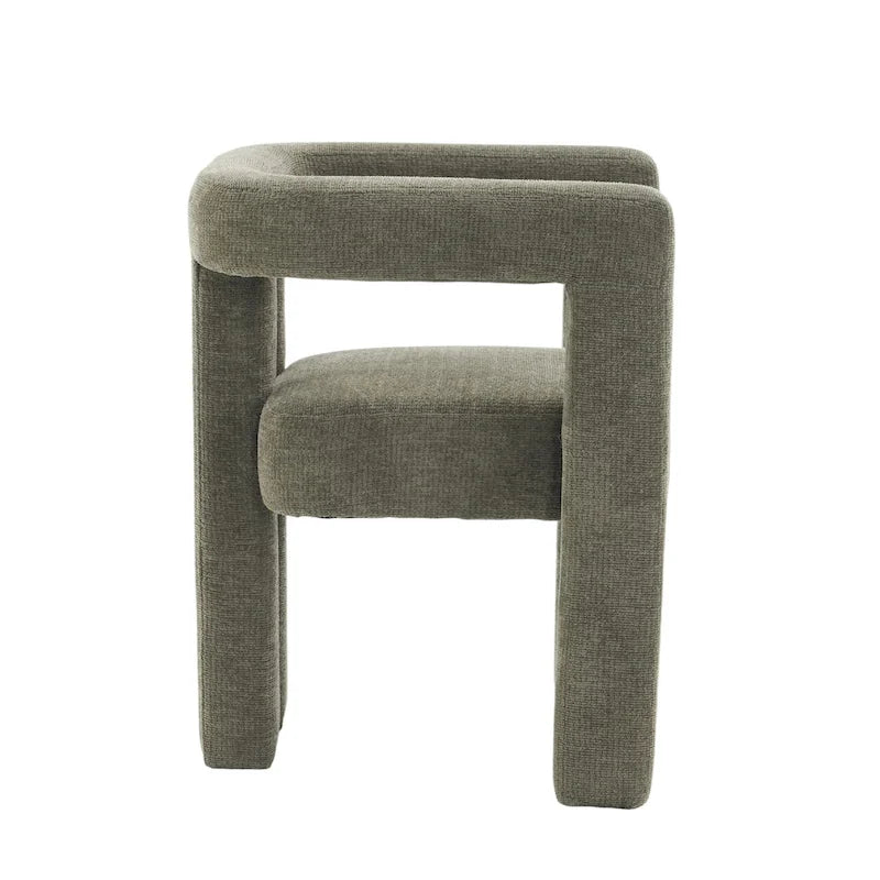 Set van 1 chique, stoffen gestoffeerde accentfauteuil in tonvorm