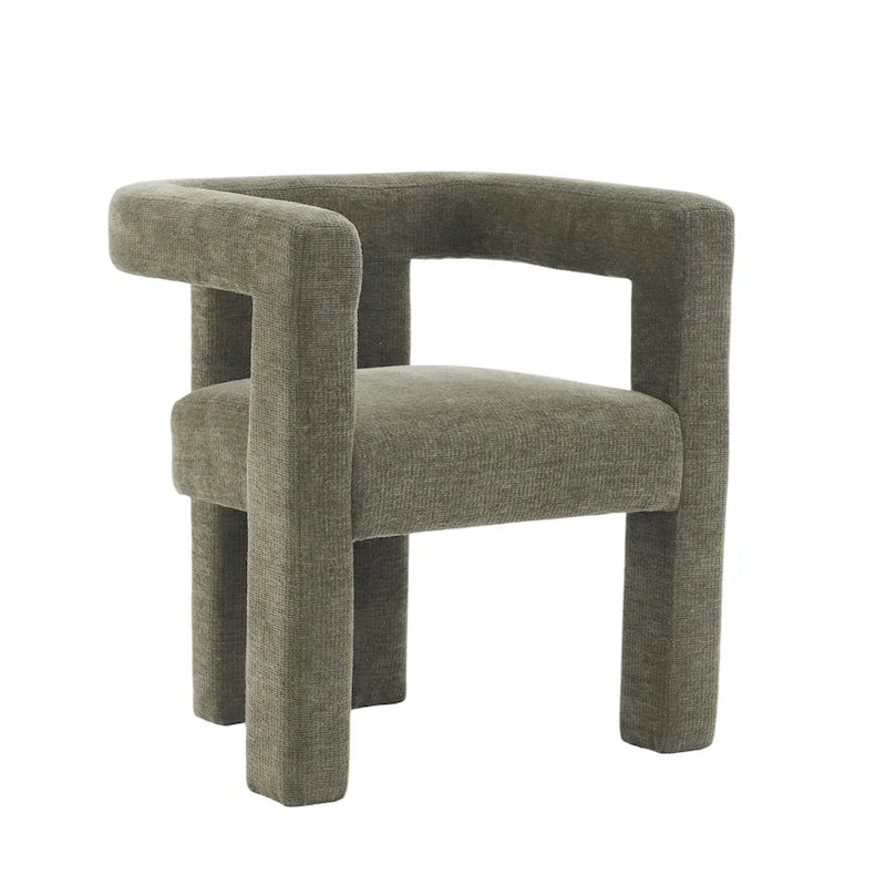 Set van 1 chique, stoffen gestoffeerde accentfauteuil in tonvorm