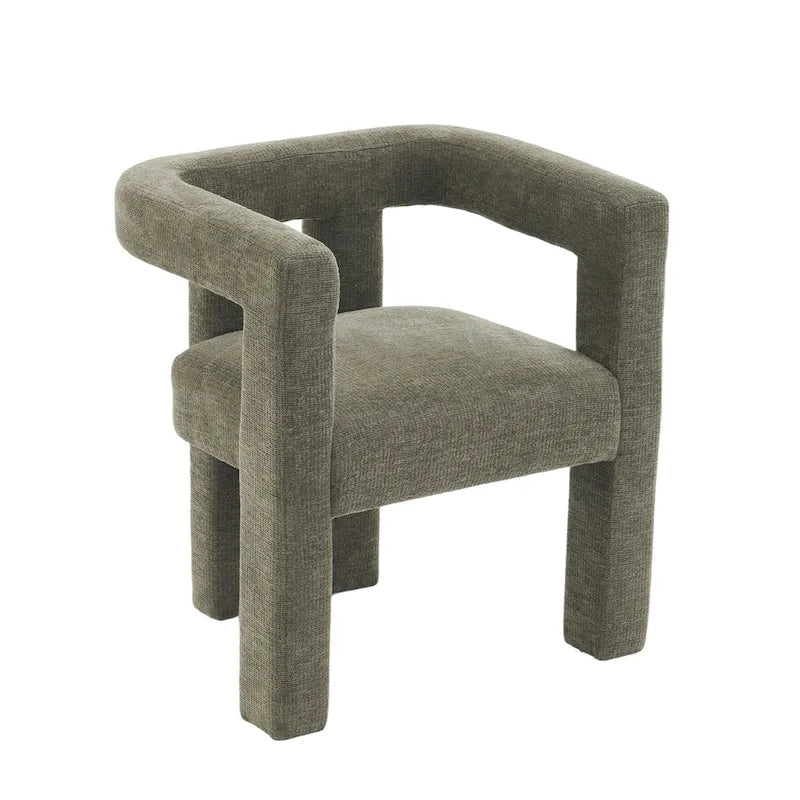 Set van 1 chique, stoffen gestoffeerde accentfauteuil in tonvorm