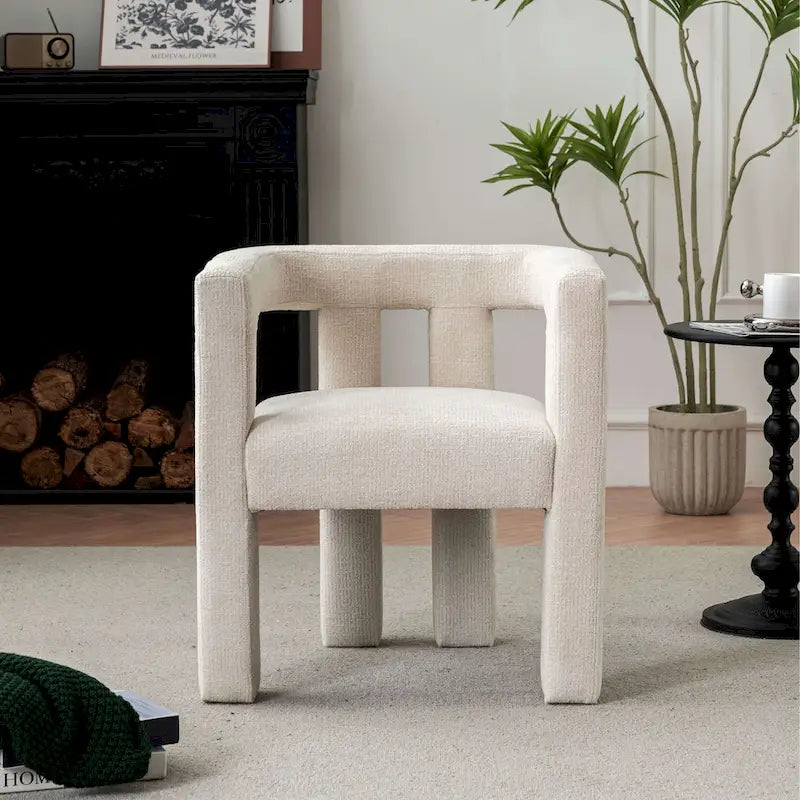 Set van 1 chique, stoffen gestoffeerde accentfauteuil in tonvorm