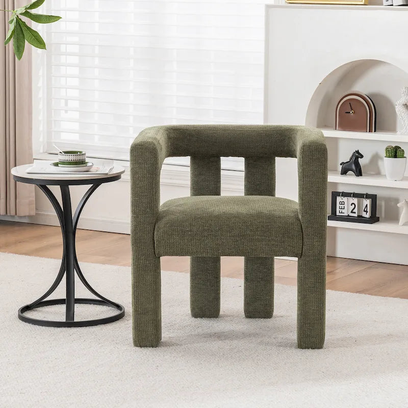 Set van 1 chique, stoffen gestoffeerde accentfauteuil in tonvorm