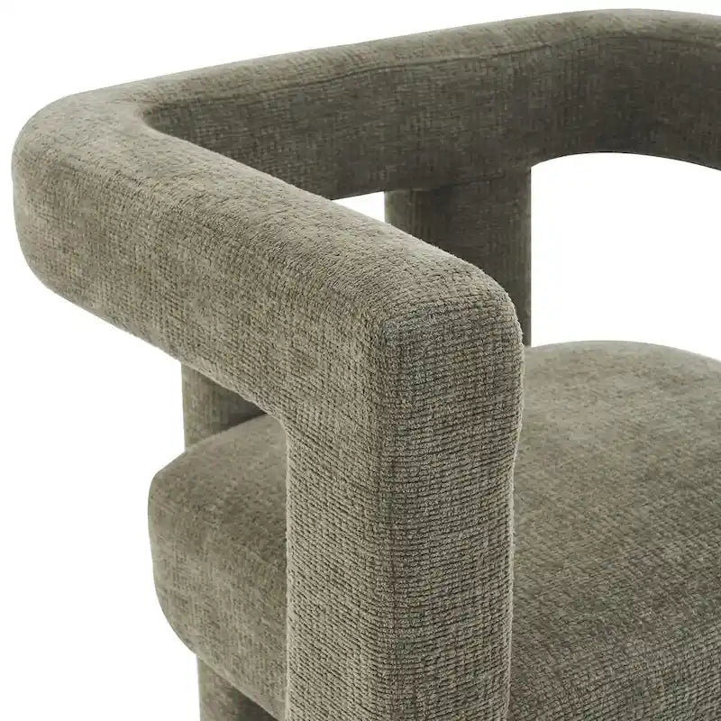 Set van 1 chique, stoffen gestoffeerde accentfauteuil in tonvorm