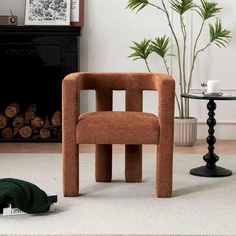 Set van 1 chique, stoffen gestoffeerde accentfauteuil in tonvorm
