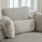 Upholstered Swivel Barrel Armchair Club Chair With Metal Base