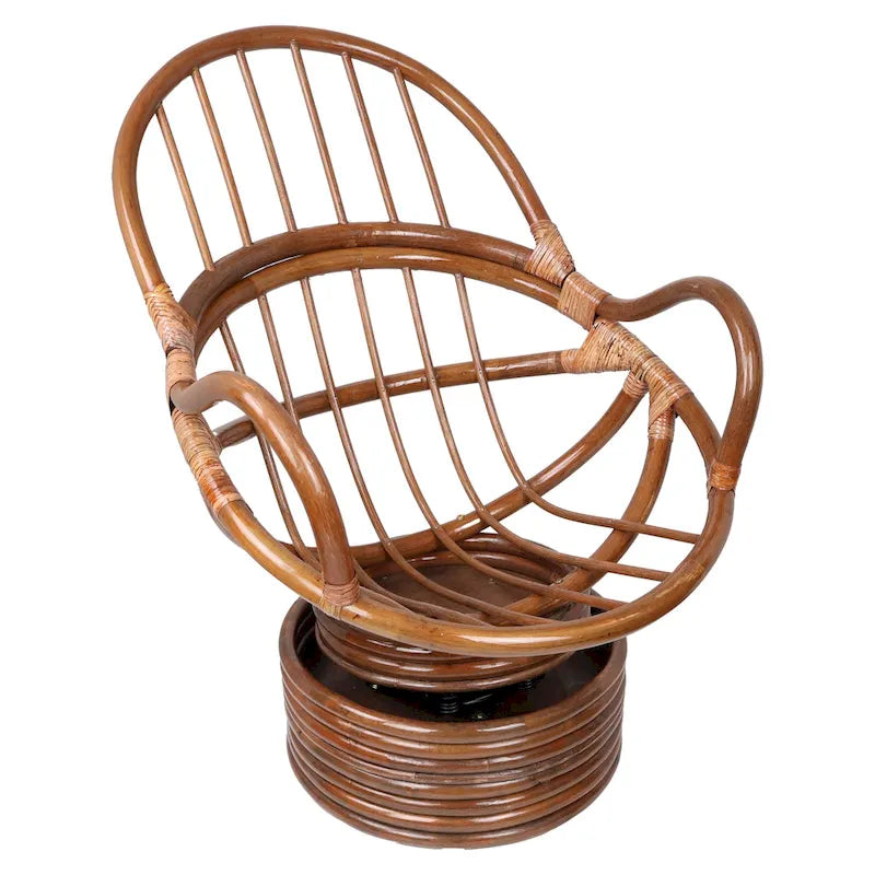Bali Rattan Swivel Rocker with Microsuede Cushion