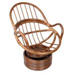 Bali Rattan Swivel Rocker with Microsuede Cushion