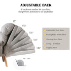 Velvet Fabric Armchair with Ottoman with Adjustable Backrest and Side Pockets