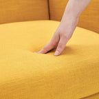 HUIMO Modern Linen Upholstered Armchair Tufted Accent Chair