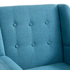 HUIMO Modern Linen Upholstered Armchair Tufted Accent Chair