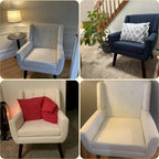 HUIMO Modern Linen Upholstered Armchair Tufted Accent Chair