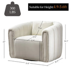 Ebello Oversize Velvet Swivel 360 Rotation Barrel Comfy Round Armchair With Plump Pillow Suitable For Living Room Bedroom
