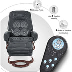 MCombo Swivel Recliners with Ottoman, Vibration Massage TV Chairs, Ergonomic Lounge Chair for Living Room, Faux Leather 4877
