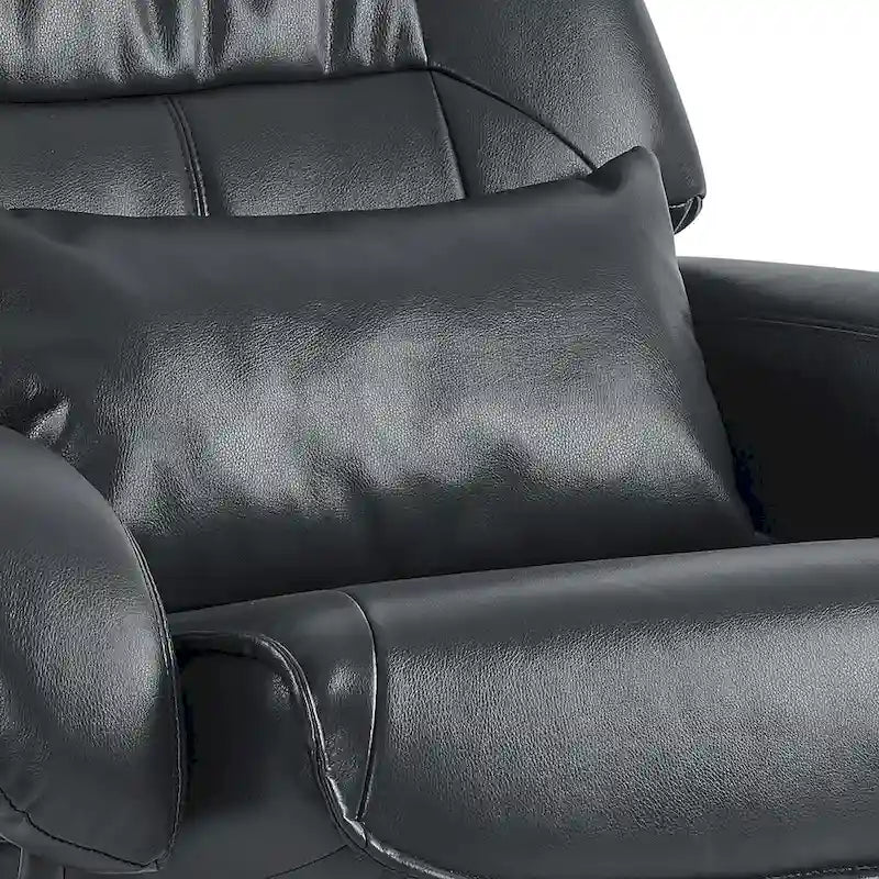 MCombo Swivel Recliners with Ottoman, Vibration Massage TV Chairs, Ergonomic Lounge Chair for Living Room, Faux Leather 4877