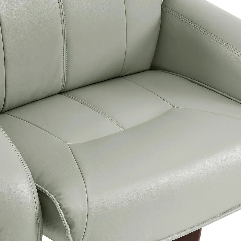 MCombo Swivel Recliners with Ottoman, Vibration Massage TV Chairs, Ergonomic Lounge Chair for Living Room, Faux Leather 4877
