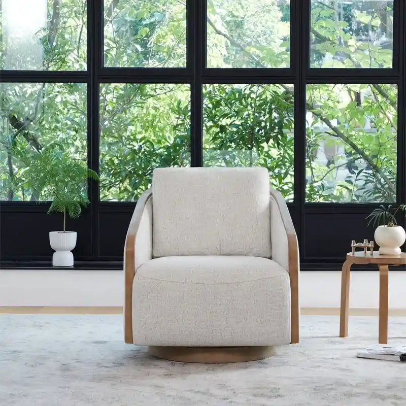 Skyler modern, kárpitozott, forgatható vödörfotel nappaliba