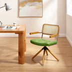 Poltrona d’accento girevole Art Leon in pelle PU e legno