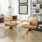 Poltrona d’accento girevole Art Leon in pelle PU e legno