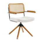 Poltrona d’accento girevole Art Leon in pelle PU e legno