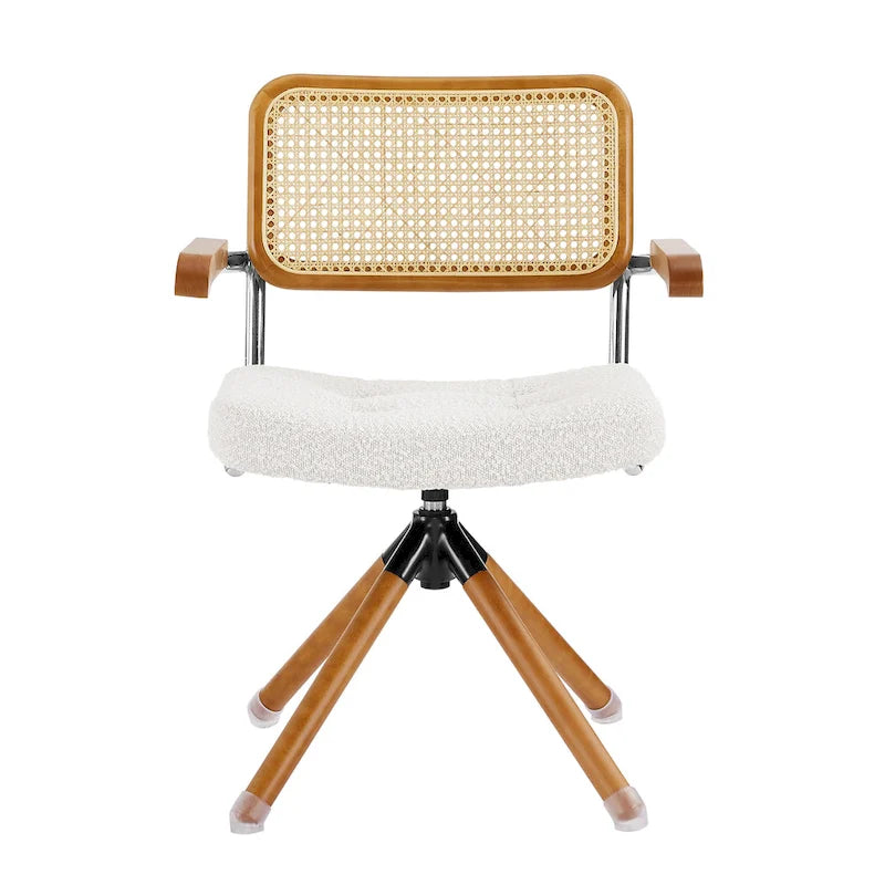 Poltrona d’accento girevole Art Leon in pelle PU e legno