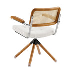 Poltrona d’accento girevole Art Leon in pelle PU e legno