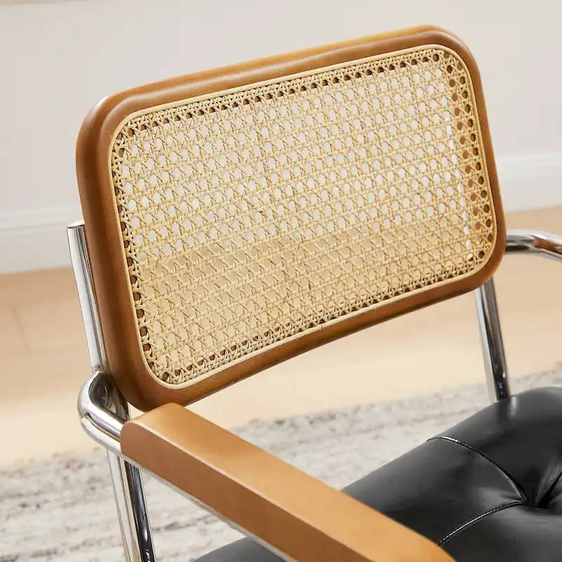 Poltrona d’accento girevole Art Leon in pelle PU e legno