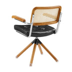 Poltrona d’accento girevole Art Leon in pelle PU e legno