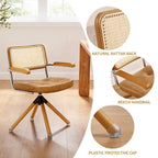 Poltrona d’accento girevole Art Leon in pelle PU e legno