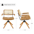 Poltrona d’accento girevole Art Leon in pelle PU e legno