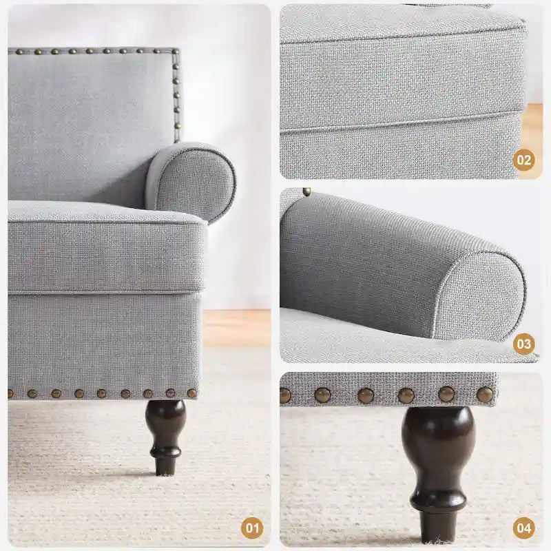 Set di 2 poltrone d'accento con borchie decorative Huimo