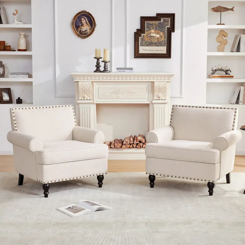Set di 2 poltrone d'accento con borchie decorative Huimo