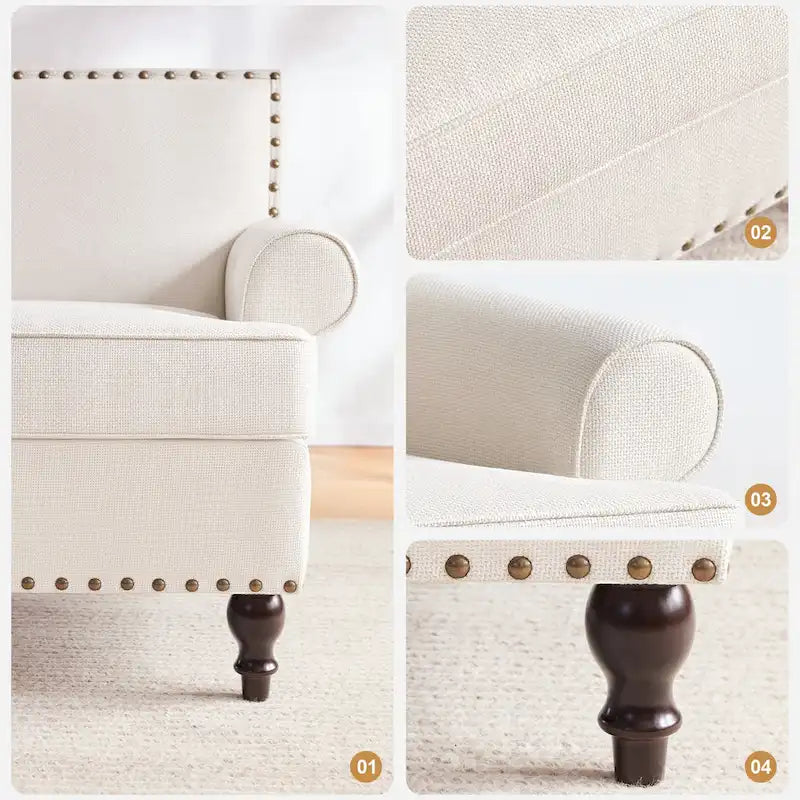 Set di 2 poltrone d'accento con borchie decorative Huimo