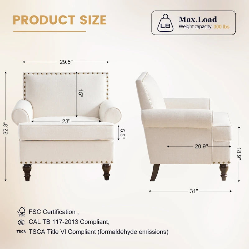 Set di 2 poltrone d'accento con borchie decorative Huimo