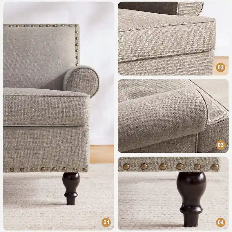 Set di 2 poltrone d'accento con borchie decorative Huimo