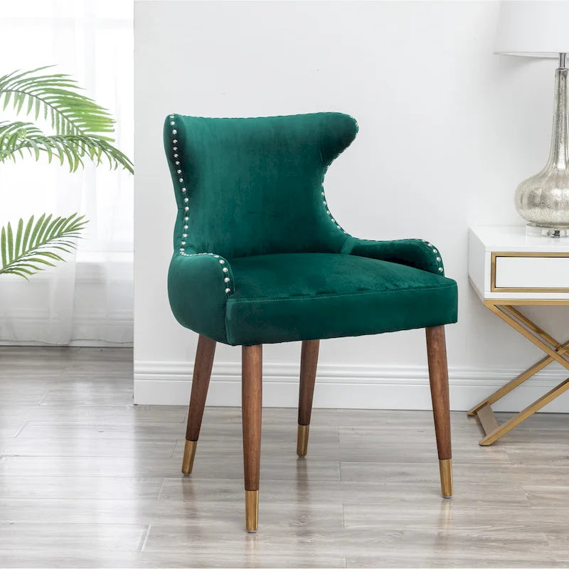 Roundhill Furniture Lindale Mid-Century-moderner Samt-Akzentsessel